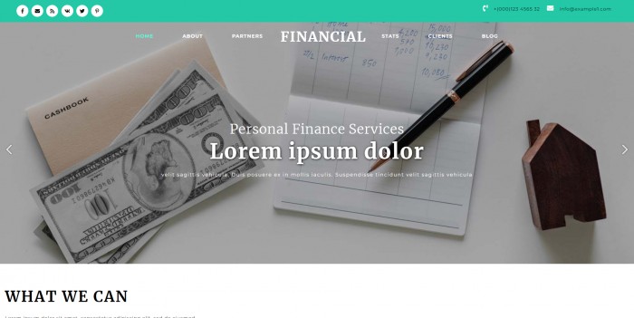 金融企业服务响应式网页模板