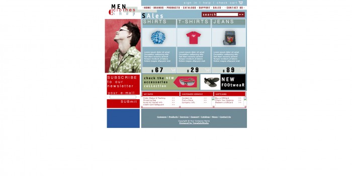 男装服饰销售网页模板