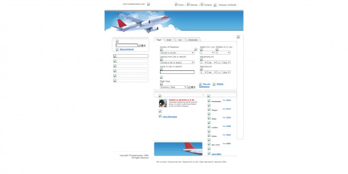 航空公司网页模板