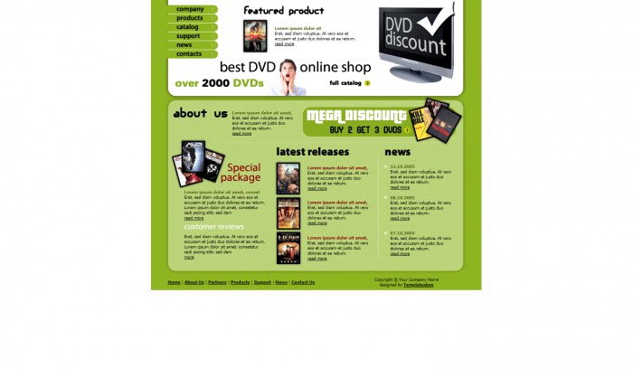 DVD折扣网上销售网站模板