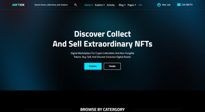 区块链数字藏品NFT产品平台网站模板